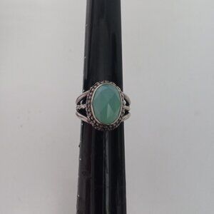 Aqua Chalcedony Sterling Silver Ring VTG.. NOT FOR SALE